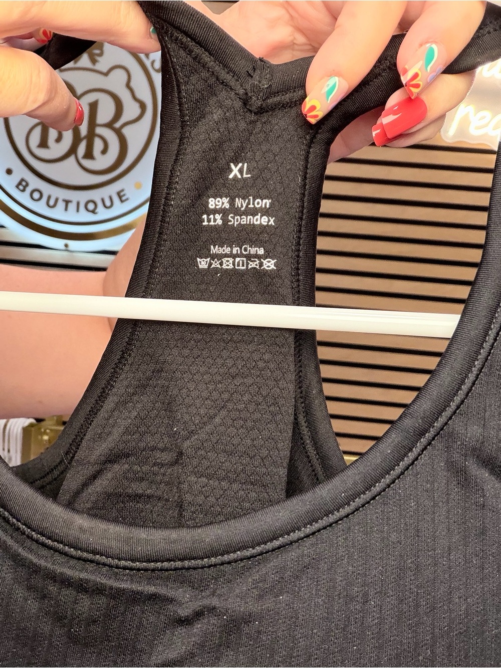 Black Racerback Tank Top - Performance Stretch - Picture 3 of 6